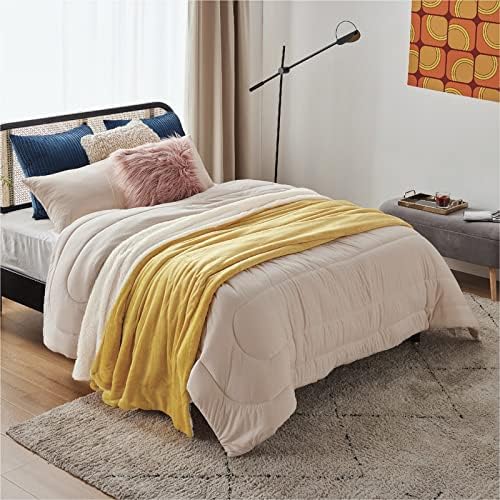 BEDSURE Decke Sofa Kuscheldecke Gelb - warm Sherpa Sofaüberwurf Decke, Dicke Sofadecke Couchdecke, 1