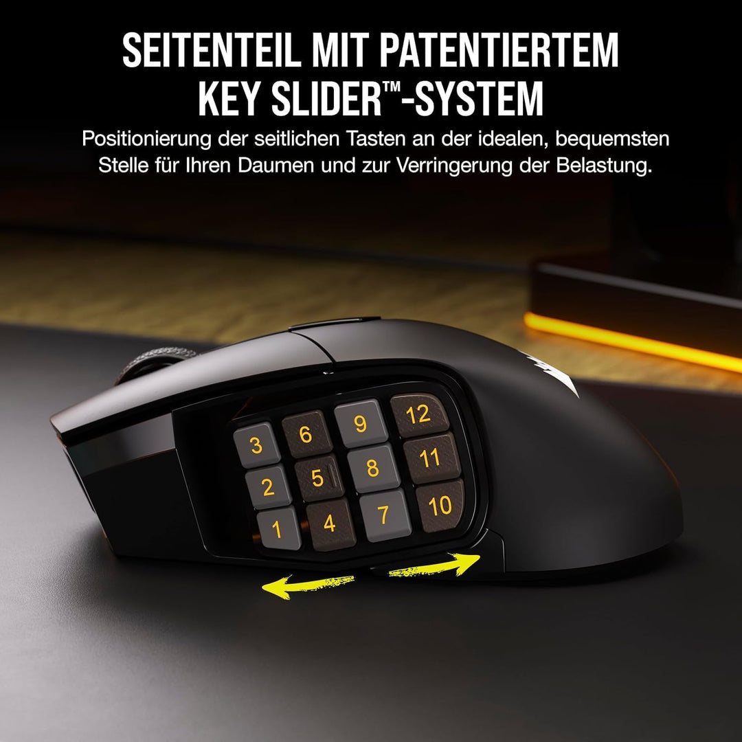 Corsair Scimitar Elite RGB Wireless MMO Gaming Mouse - 26.000 DPI - 16 Programmierbare Tasten - Bis