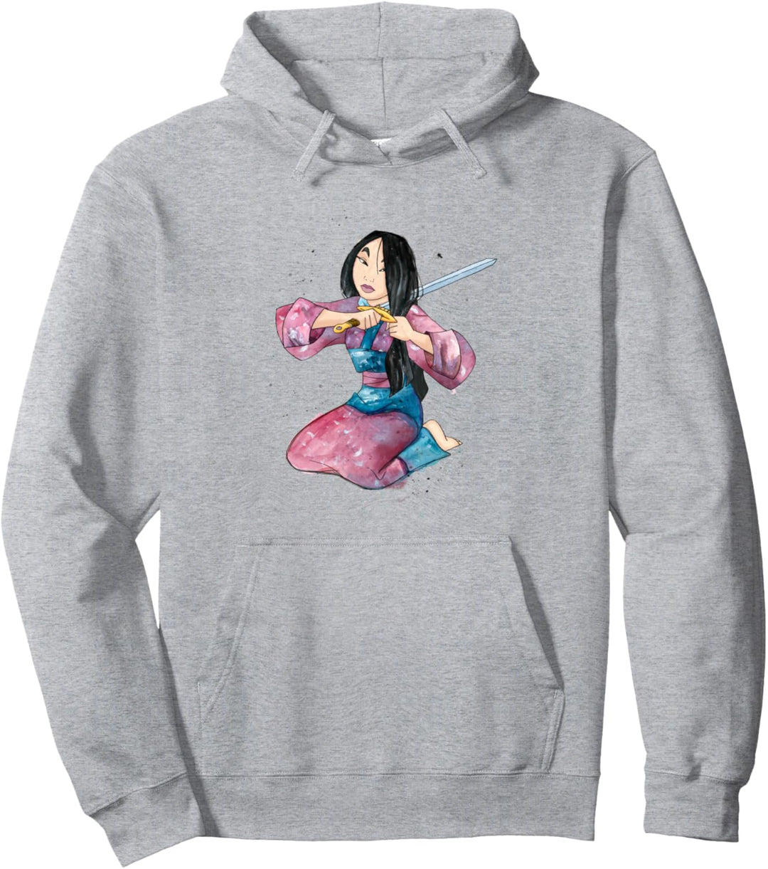 Disney Mulan Haircut Watercolor Style Portrait Pullover Hoodie
