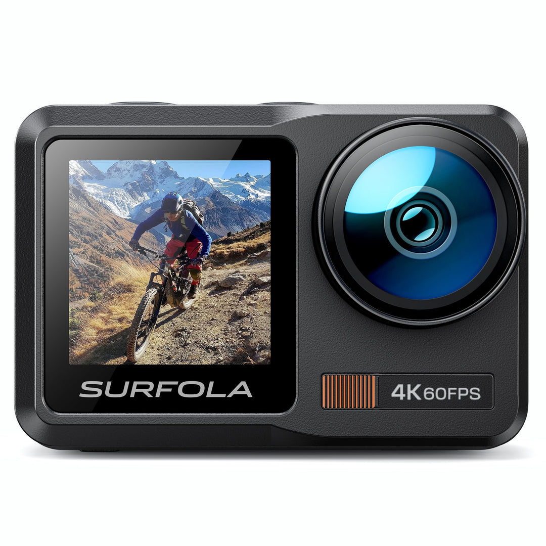Surfola SF630 Action Cam 4K 60FPS, Unterwasserkamera 40M blankem Metall Wasserdicht Kamera 10M, WiFi