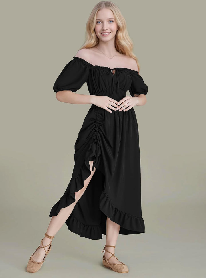 GOLDSTITCH Renaissance-Kleid für Damen, Pirat M C-schwarz, M C-schwarz