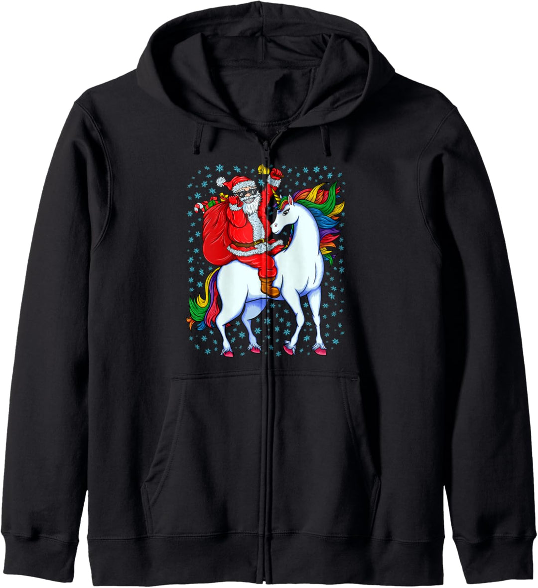 Weihnachtsmann Reiterei Einhorn Geschenk Für Weihnachten Kapuzenjacke