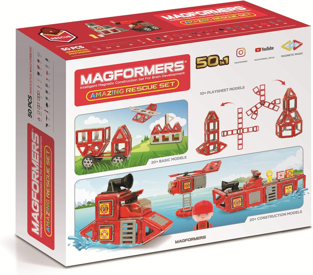 MAGFORMERS GmbH 278-56 Magformers Amazing Rescue Set 50T, bunt, ab 36 Monate