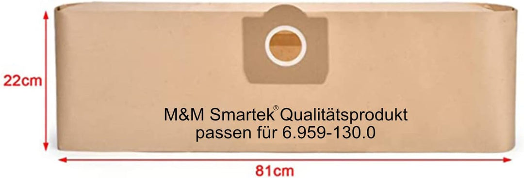 Papier-Filter-Tüten wie 6.959-130.0 passend für KÄRCHER WD2, WD3, MV2, MV3, A2054, A2201, etc. aus d