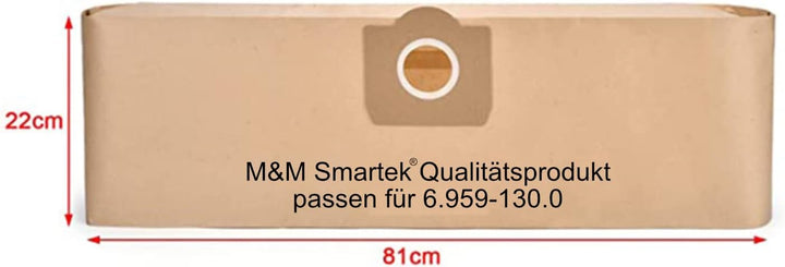 Papier-Filter-Tüten wie 6.959-130.0 passend für KÄRCHER WD2, WD3, MV2, MV3, A2054, A2201, etc. aus d