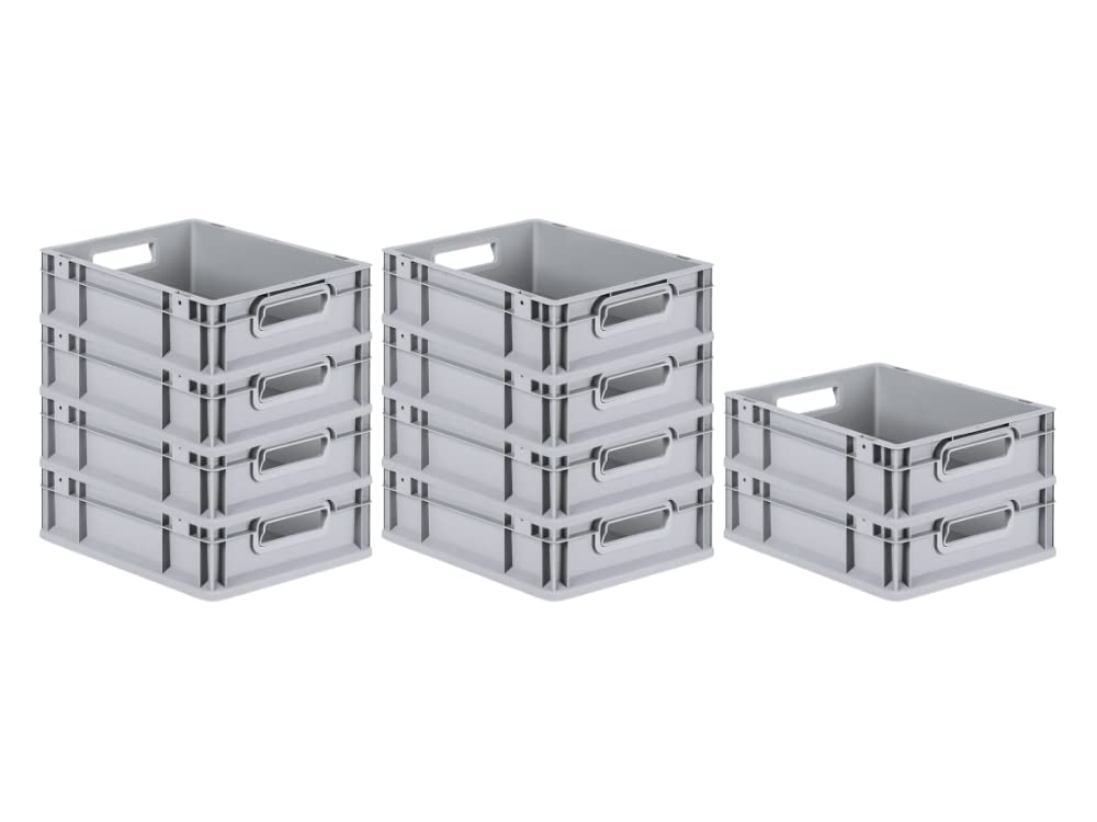 PROREGAL SuperSparSet 10x Eurobox NextGen Grip | HxBxT 12x30x40cm | Griffe offen | Glatter Boden | G