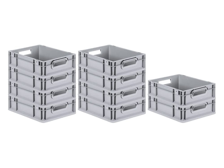 PROREGAL SuperSparSet 10x Eurobox NextGen Grip | HxBxT 12x30x40cm | Griffe offen | Glatter Boden | G