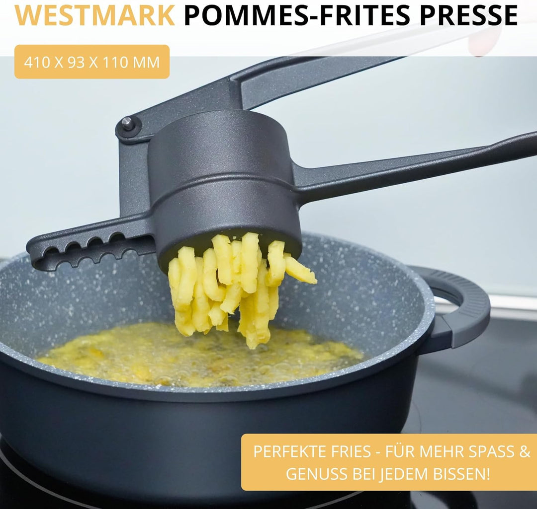 Westmark Pommespresse Black Edition – Churropresse, Kartoffelpresse mit Griffiger Spezialbeschichtun