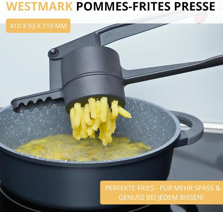 Westmark Pommespresse Black Edition – Churropresse, Kartoffelpresse mit Griffiger Spezialbeschichtun
