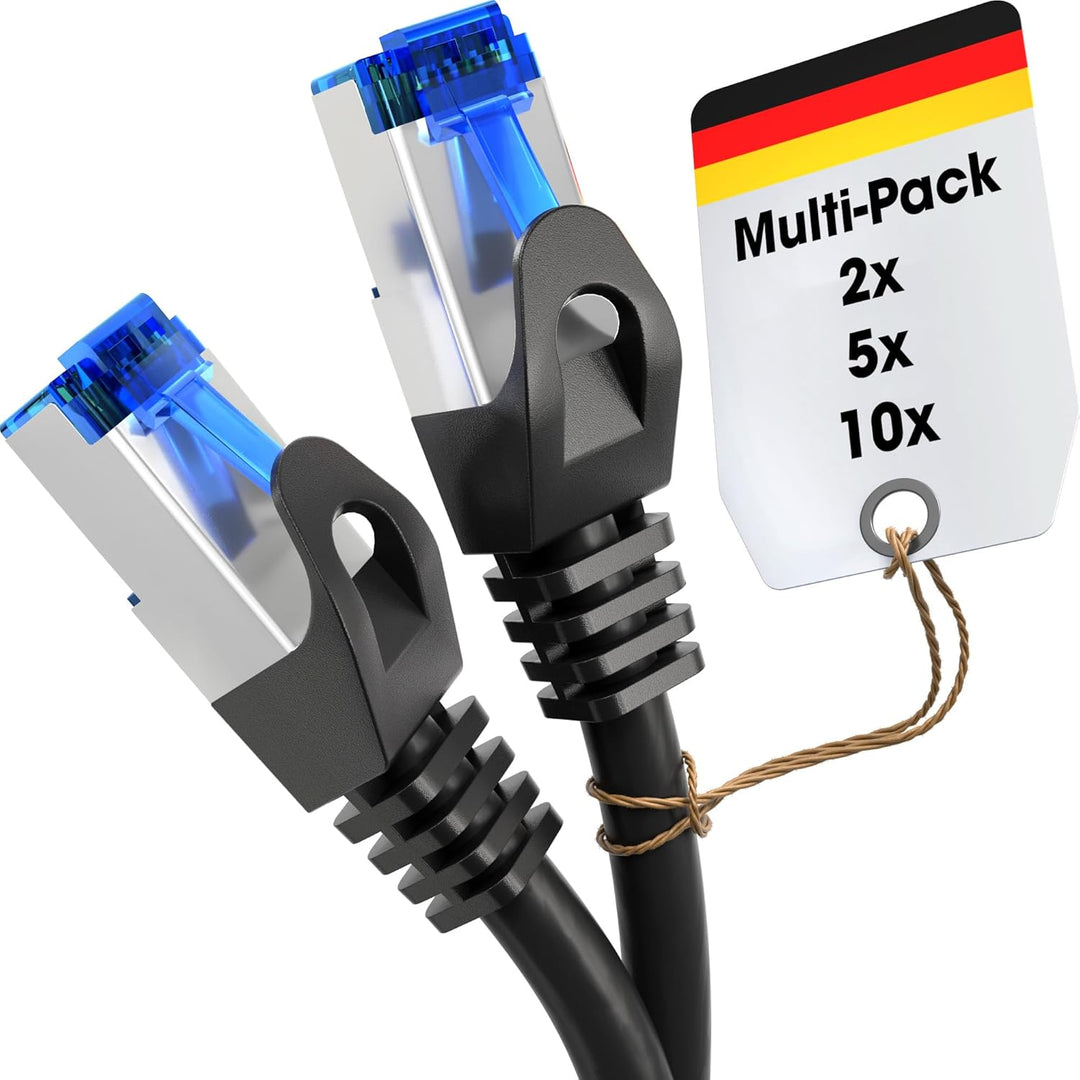 KabelDirekt – 10x 0,25m – Netzwerk, Ethernet, Lan & Patch Kabel (überträgt maximale Glasfaser Geschw