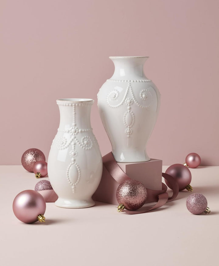LENOX Weisse French Perle 20,3 cm geriffelte Vase, 0,9 kg, Geriffelte Vase