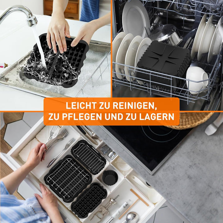 12 Stück Airfryer Zubehör für Philips Airfryer Dual Basket 3000/5000-Serie 6L/3L,Heissluftfritteuse