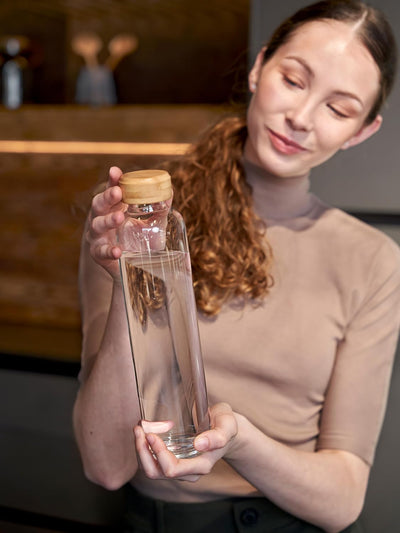 spottle Trinkflasche Glas 1L - Glasflasche in 500ml - 750ml oder 1 Liter - Glas Wasserflasche für Ko