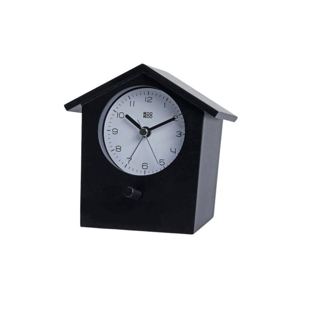 KOOKOO EarlyBird Schwarz, Wecker mit Vogelmelodie (Originalaufnahme) oder Dreiklangton, Schwarz