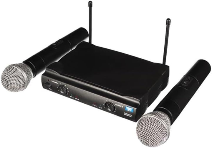 HQ-Power UHF -Mikrofon, drahtlos, 2 Kanäle, 2 Mikrofone, 863,05 MHz + 854,00 MHz