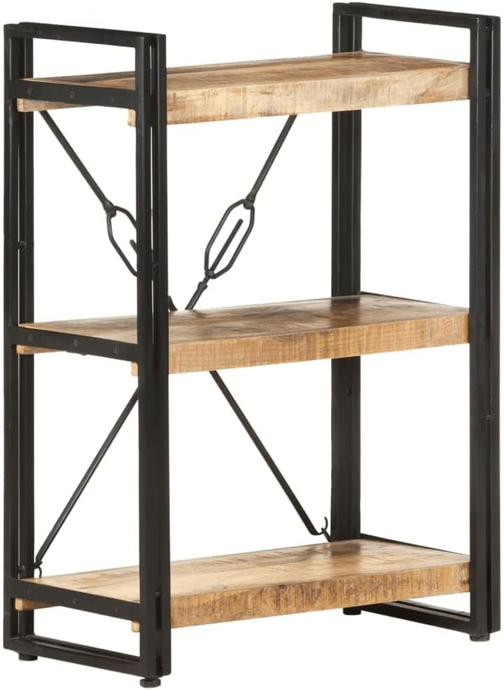 vidaXL Mangoholz Massiv Bücherregal 3 Fächer Industriestil Standregal Büroregal Wandregal Lagerregal