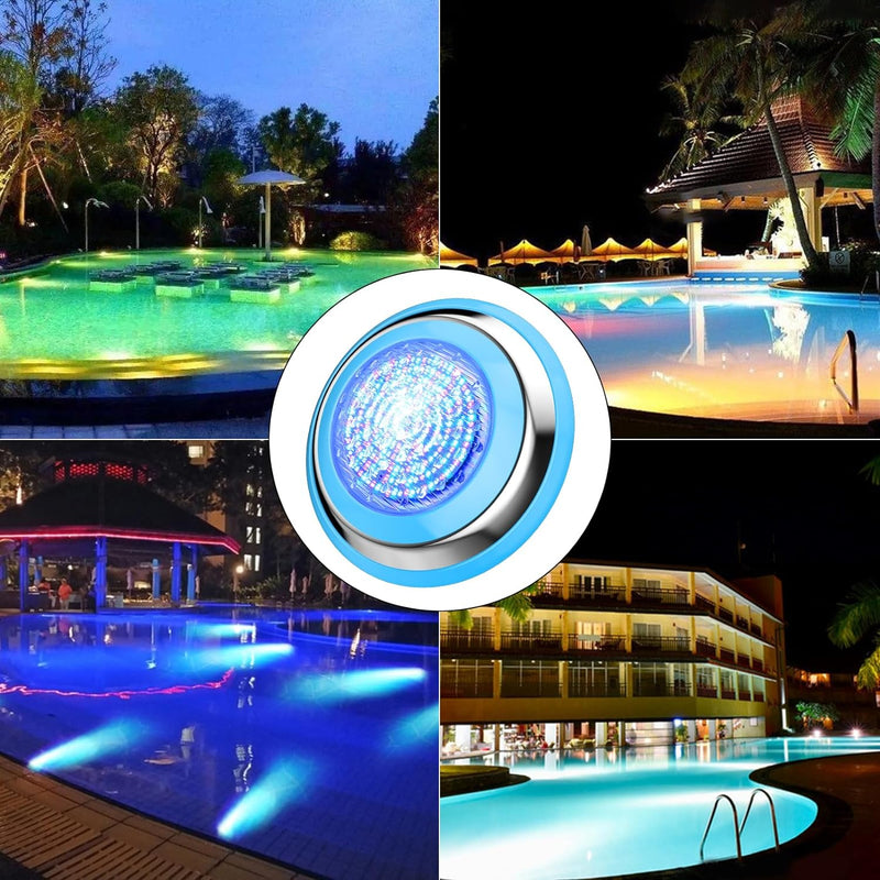 CXhome LED Poolbeleuchtung Unterwasser 54W Pool Beleuchtungen Unter Wasser Installieren 12V RGB 234