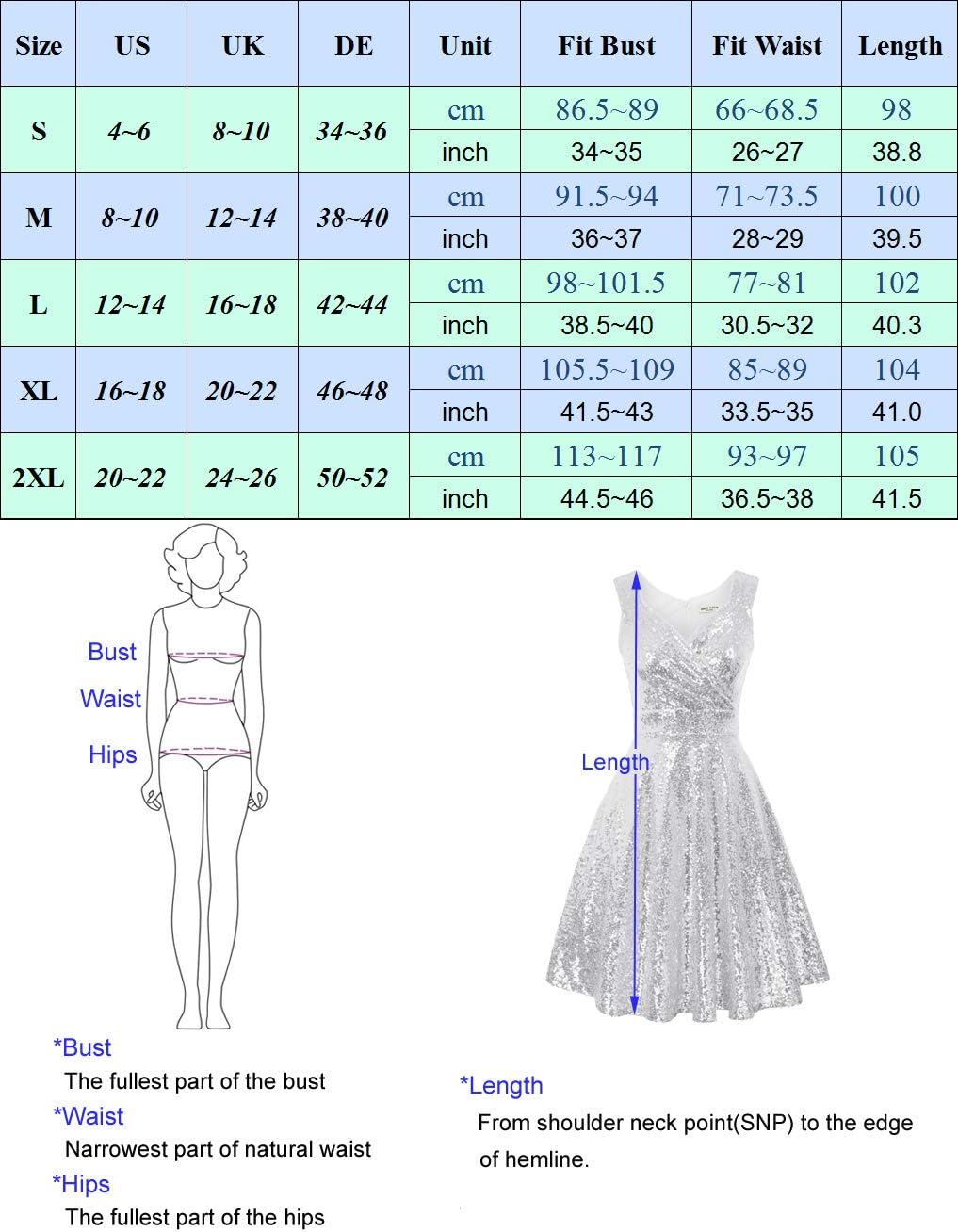 GRACE KARIN Damen Perlen Kleid Knielang Rockabilly Retro Kleider Faltenrock CL061 S Cl1061-8, S Cl10