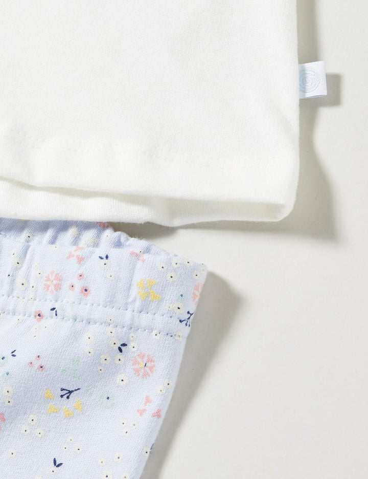 Sanetta Mädchen Schlafanzug Broken White Bezaubernder Pyjama für Mädchen eindrucksvollen Rehkitz-Art