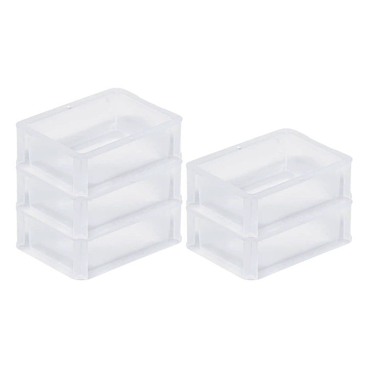 PROREGAL SuperSparSet 5x Transparenter Eurobehälter BasicLine mit geschlossenem Griff | HxBxT 7x15x2