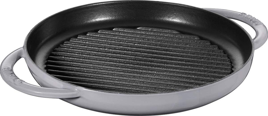 Staub 40509-522-0 Grillpfanne, rund, Gusseisen, grau, 26 cm 32 x 7.5 x 2.76 cm Grau, 32 x 7.5 x 2.76