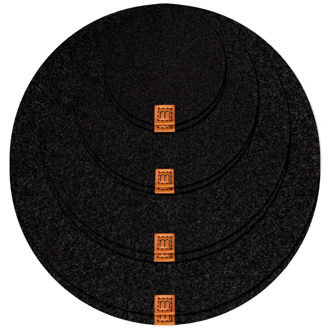 Design Filz Untersetzer rund für Vasen BZW Getränkeuntersetzer - 8er Set - 10 cm/ 15cm / 20 cm / 25c