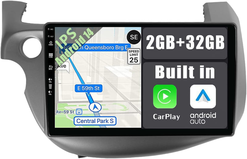 YUNTX Android 12 Autoradio für Honda Fit (2008-2013)-2 Din-[Integriertes Wireless CarPlay/Android Au