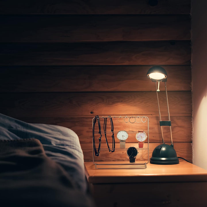 Relaxdays Schmuckständer, Ketten & Ohrringe, Schmuckaufbewahrung, HxBxT: 18 x 20 x 9 cm, Ohrringhalt