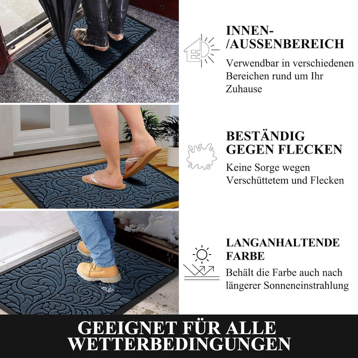 Yimobra Fussmatten - Innen und Aussen, Waschbar Fussmatte, Rutschfester Schmutzfänger Teppich für Ei