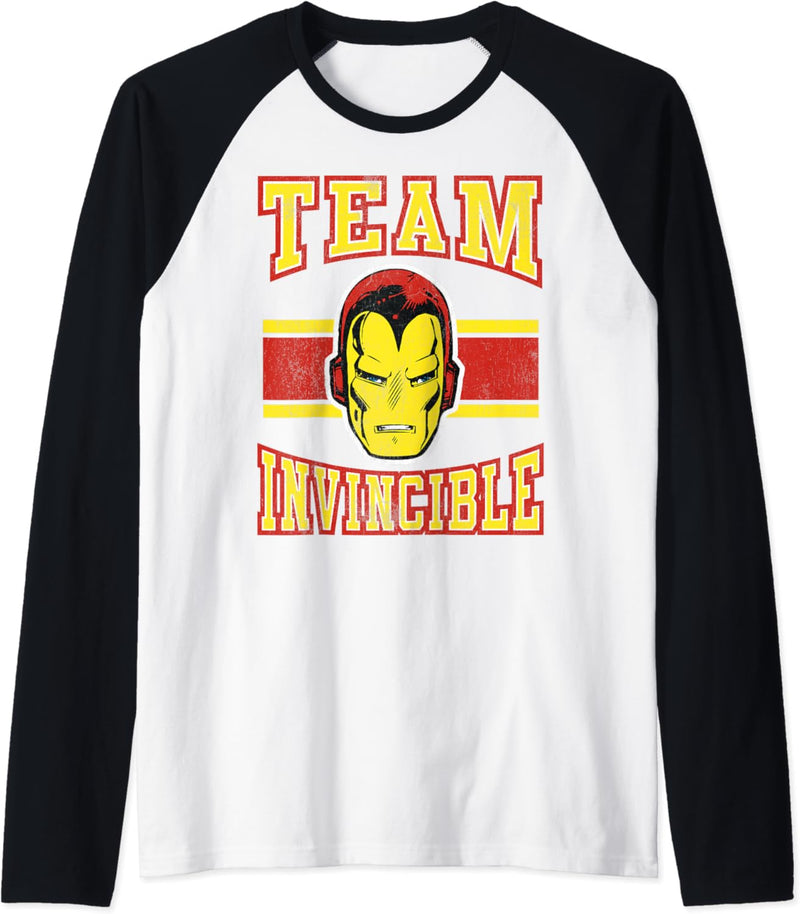 Marvel Avengers Iron Man Team Invincible Logo Raglan