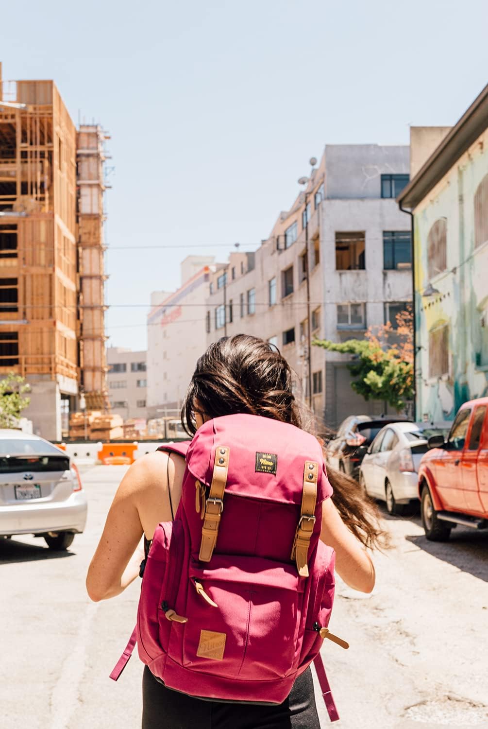 Daypacker Alltagsrucksack im Retro Look mit Gepolstertem Laptopfach, Schulrucksack, Wanderrucksack o