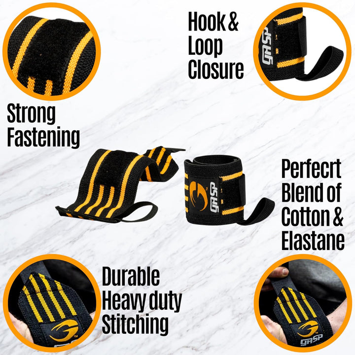 GASP Herren Hardcore Wrist Wraps Black Hardcore Wrist Wraps, Black Hardcore Wrist Wraps