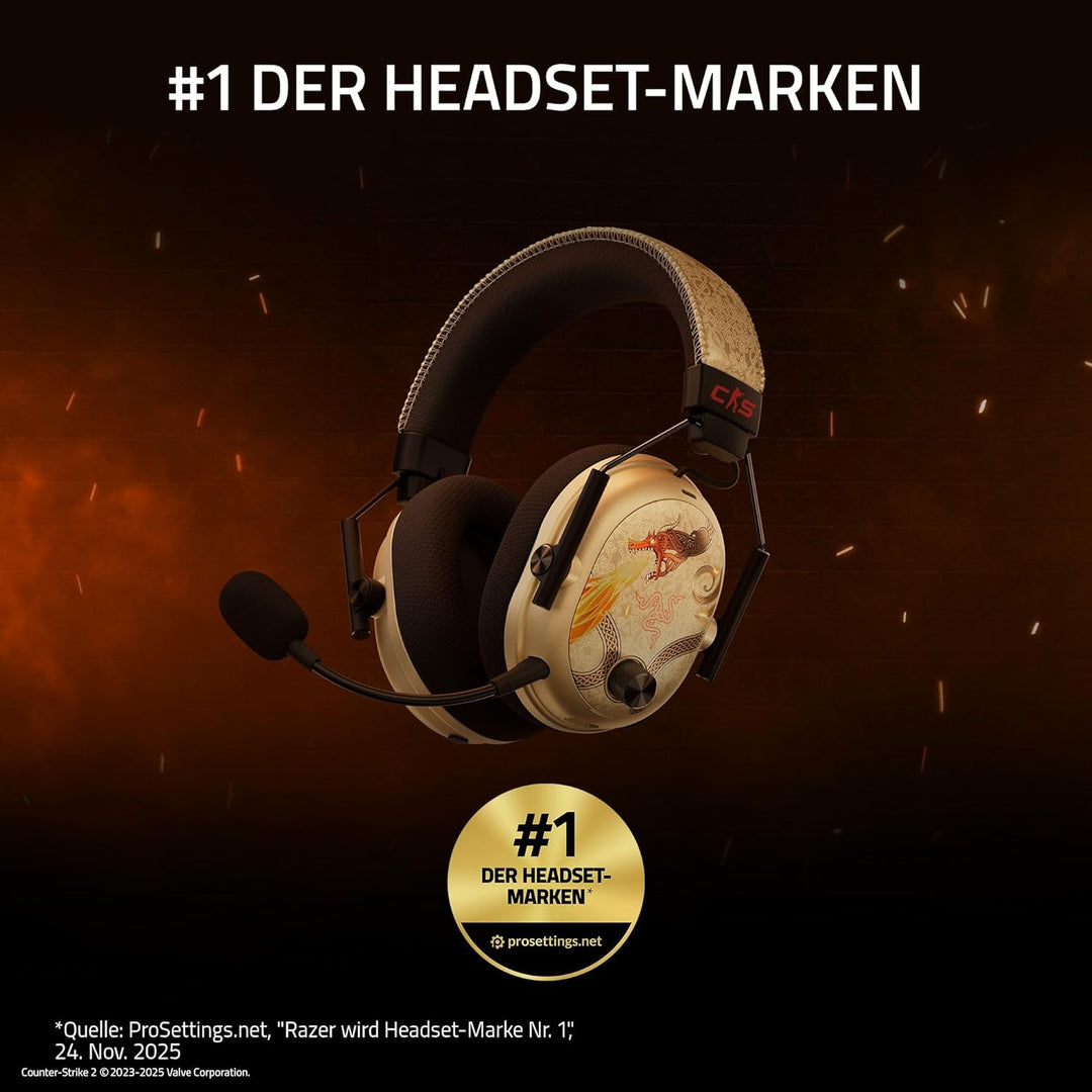 Razer BlackShark V3 Pro CS2 - Kabelloses E-Sport-Headset mit Geräuschunterdrückung - 50mm Audio Trei