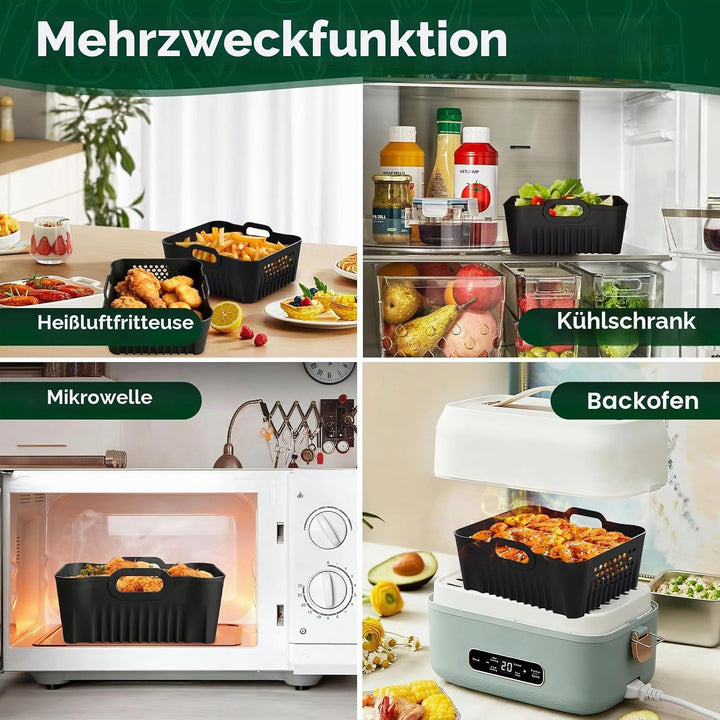 Airfryer Zubehör für Philips 4000 Series Stacked Dual Basket 10L, Airfryer Silikonform für Cosori 8,