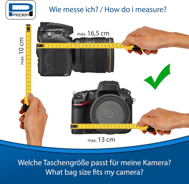 PEDEA DSLR-Kameratasche "Guard" mit Displayschutzfolie für Fujifilm XF10 / Sony Alpha 5000 / Canon E
