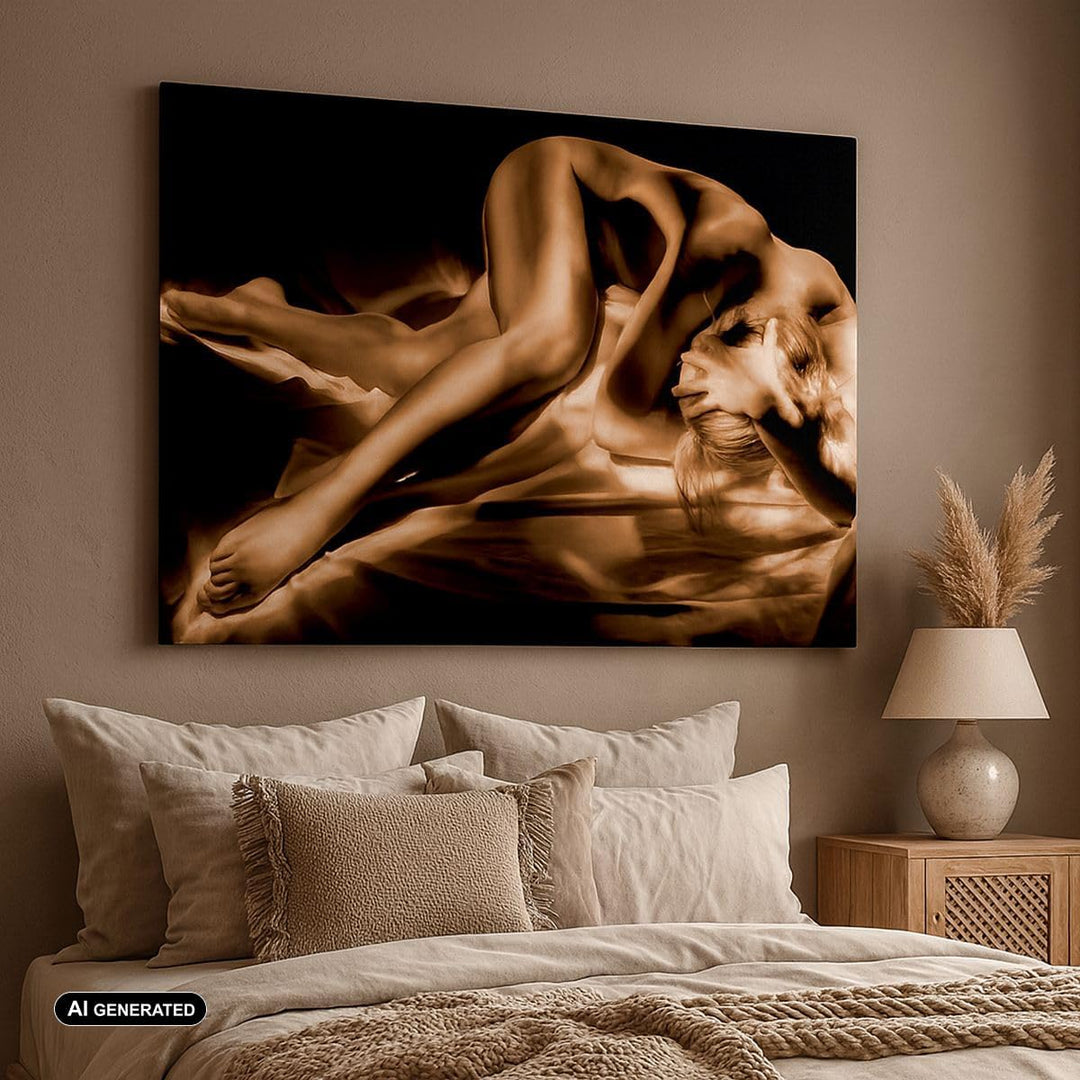 Bilder auf Leinwand 100x70cm Leinwandbild Nackte Frau Akt Modell Photofitness Gross Wanddeko Bild Sc