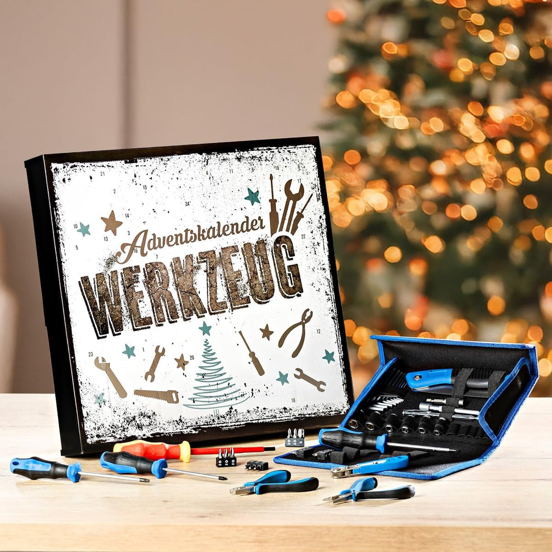 BRAST Adventskalender | Werkzeug-Set | für Heimwerker & Bastler | inkl. Werkzeugtasche | sauber vera