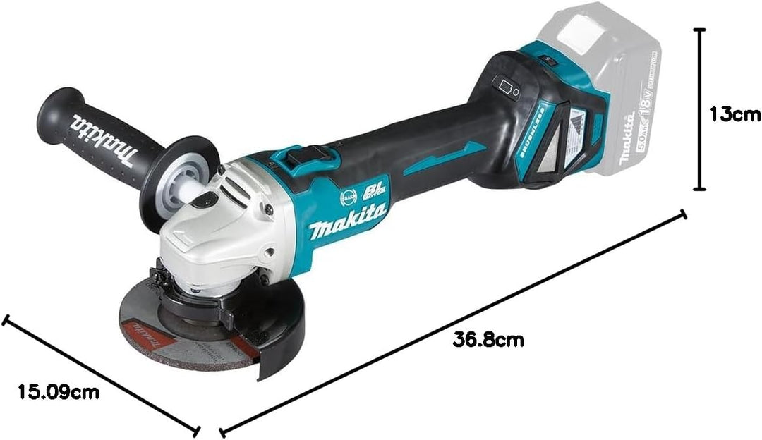 Makita DGA463Z 18 V Li-Ion LXT bürstenloser 115 mm Winkelschleifer – Batterien und Ladegerät nicht i
