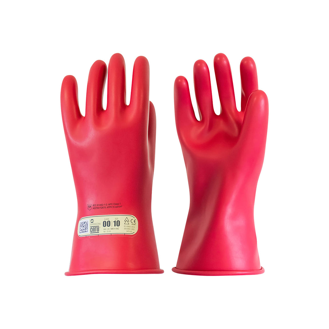 CATU CG-00-10-R-28 Isolierende Gummihandschuhe, Grösse 10, 28 cm Länge, Klasse 00, Betriebsspannung