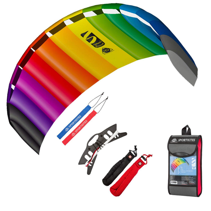 HQ Lenkdrachen Lenkmatte Drachen Symphony Beach III 2.2 Rainbow Bundle Kite