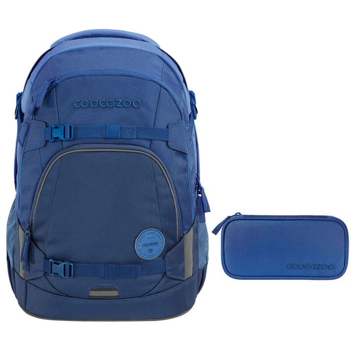 coocazoo MATE Schulrucksack-Set 2tlg inkl. Schlamperbox All Blue, All Blue