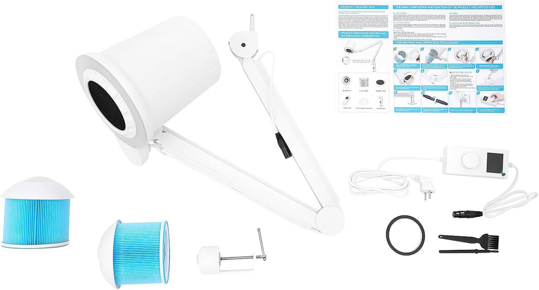 Nagelstaubsauger mit 3-farbiges LED-Licht, 55W Nagelstaubsammler Pediküre Absaugung Nagelstaubsammle