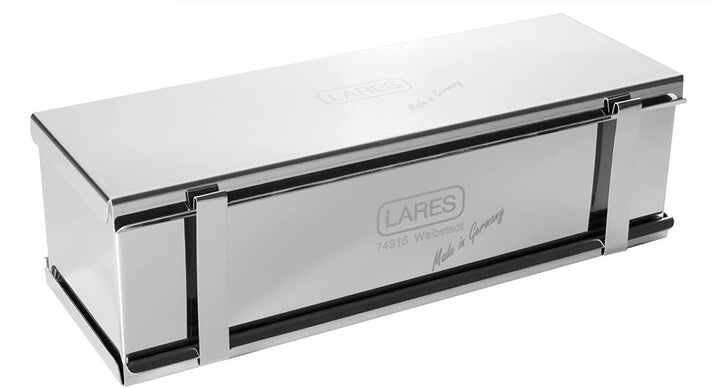 Lares Toastbrotform Edelstahl mit Teiler 30x10x9 cm – Für Toast, Vollkornbrot, Früchtebrot, Kuchen –