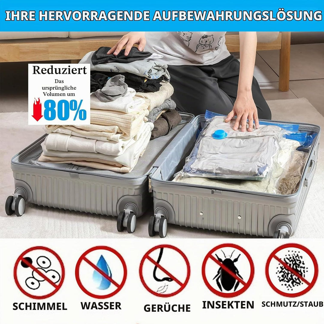 10 Stück Vakuumbeutel für Kleidung 60x40cm, Vacuum Bags for Clothing Kleiderbeutel Vakuum, Vakuumbeu