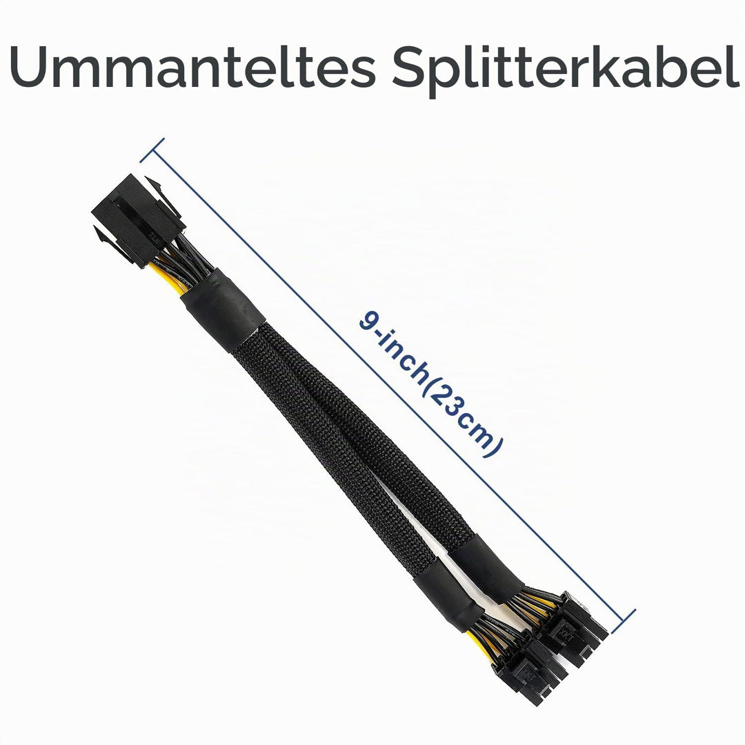 8Pin PCIe Splitter, PCI-e 8-Pin Buchse auf Dual (6+2)-Pin Stecker GPU-VGA Stromkabel PCI-Express Ada