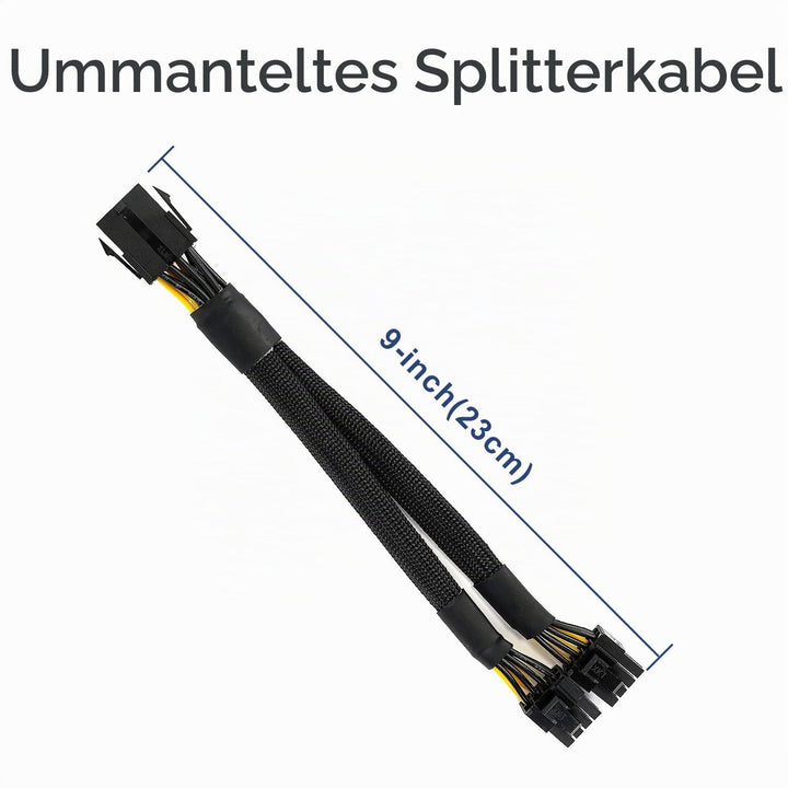 8Pin PCIe Splitter, PCI-e 8-Pin Buchse auf Dual (6+2)-Pin Stecker GPU-VGA Stromkabel PCI-Express Ada