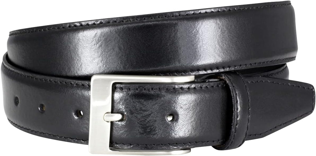 LINDENMANN Anzug-Ledergürtel Herren, Anzug-Gürtel Herren 35 mm breit Rindleder schwarz Bundweite 85