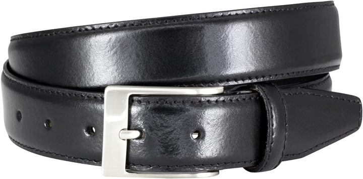 LINDENMANN Anzug-Ledergürtel Herren, Anzug-Gürtel Herren 35 mm breit Rindleder schwarz Bundweite 85