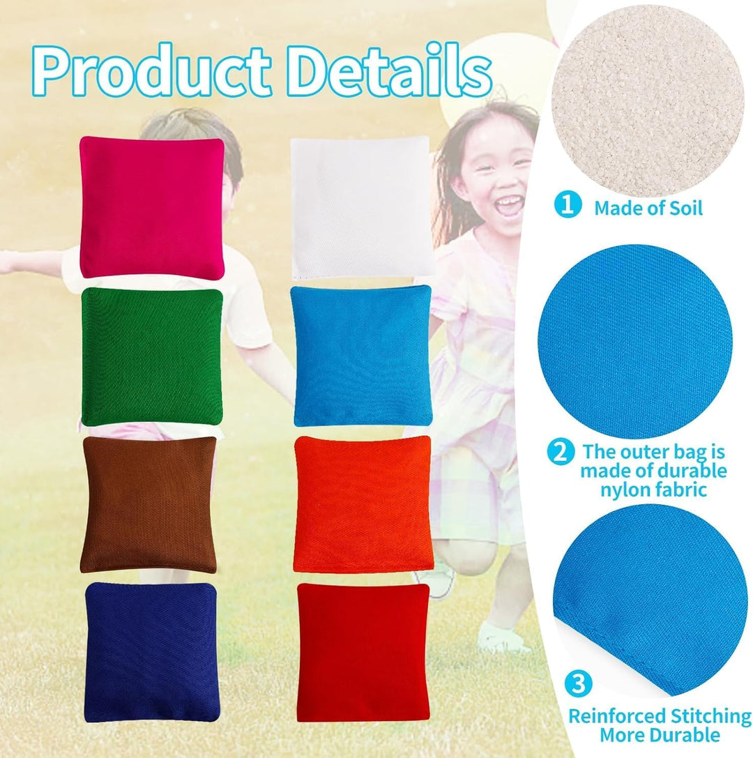 32 Stück Cornhole Säckchen, 8 × 8 cm Nylon Wurfsäckchen – Mini Bean Bags für Tossing, Kinder Outdoor