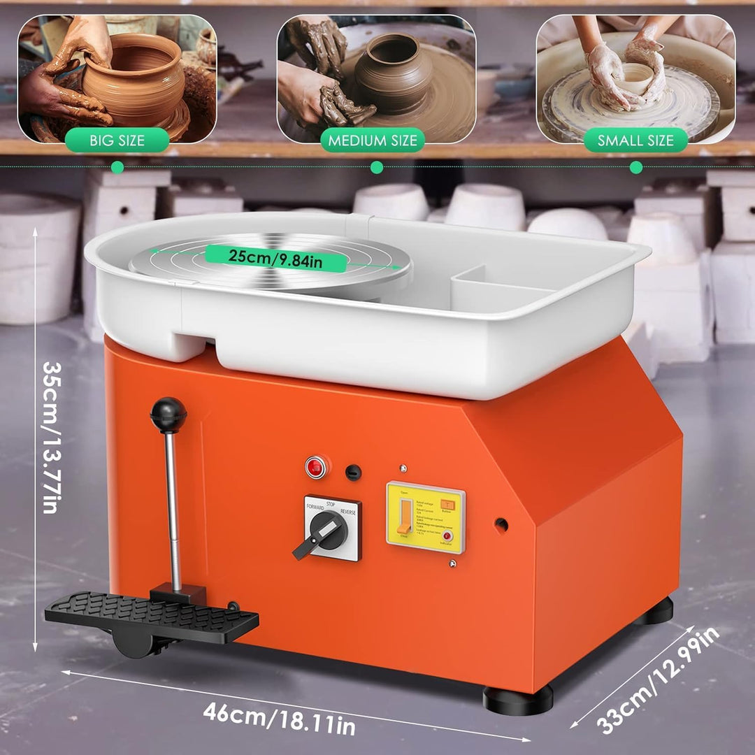 Kotsy Töpferscheibe Maschine 350W,Elektrische Töpferscheibe 25CM Plattenteller,Keramik Clay Maschine